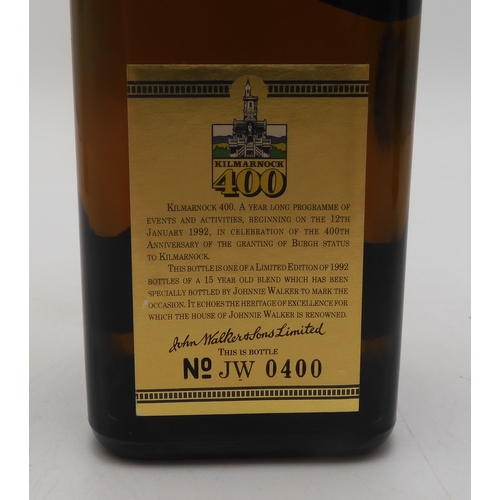 2681B - JOHNNIE WALKER KILMARNOCK 400 15 Year Old Blended Scotch Whisky Bottle Number JW 0400 43% vol 75cl b... 