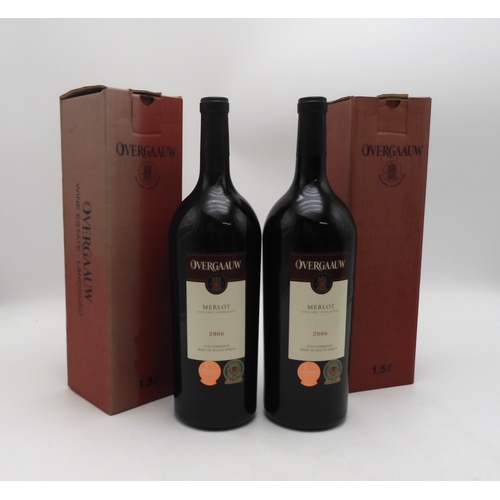 2684D - OVERGAAUW STELLENBOSCH MERLOT 2006 Two Bottles of Landgoedwyn Estate Wine 1.5L 14% vol with presenta... 