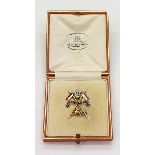 704 - First world war sweetheart badge for The 26th King George's Own Light Cavalry, the brooch is handmad... 