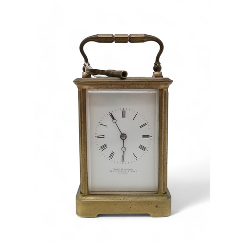 209 - A Birch and Gaydon, London, brass and glass repeating carriage clock 