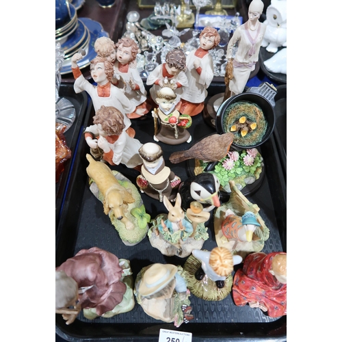 250 - Assorted figures including Royal Doulton This Little Pig, Christopher Robin, Border Fine Arts Beatri... 