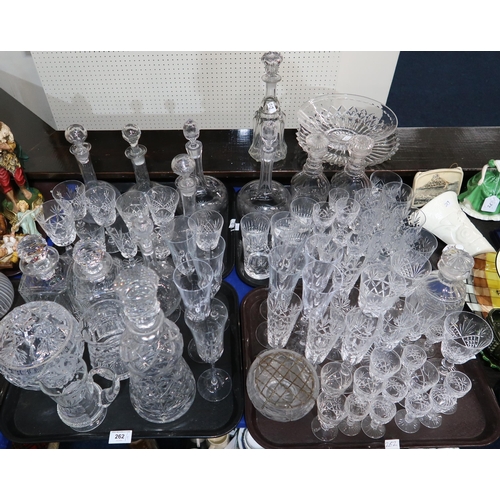 262 - Assorted cut glass and crystal including an Edinburgh thistle cut jug, other Edinburgh crystal, a St... 