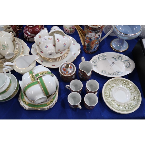 270 - Assorted ceramics including a Susie Cooper Green Keystone pattern dinner service, Empire salad set d... 