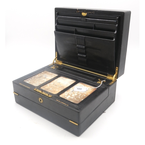 500 - A Morocco leather travelling correspondence case by Asprey & Son of 166 Bond Street and 22 Albem... 