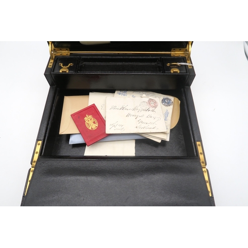 500 - A Morocco leather travelling correspondence case by Asprey & Son of 166 Bond Street and 22 Albem... 