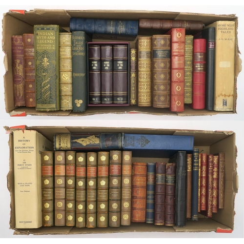 521 - BINDINGSA collection of nicely leatherbound volumes, to include works by Kipling, Longfellow and Haw... 