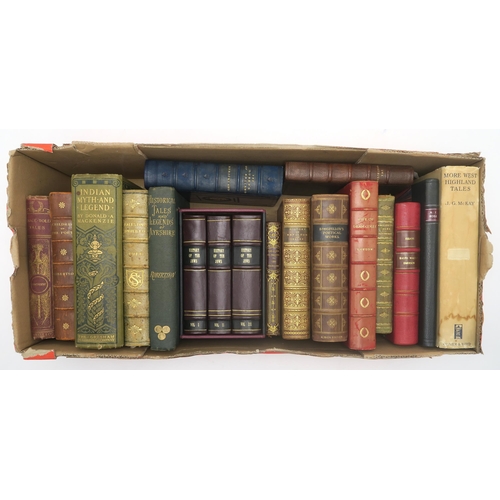 521 - BINDINGSA collection of nicely leatherbound volumes, to include works by Kipling, Longfellow and Haw... 