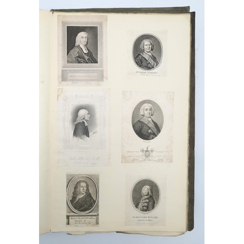 522 - Three large folios of engraved portraits, arranged chronologically - 1066-1599, 1600-1719 and 1720-1... 