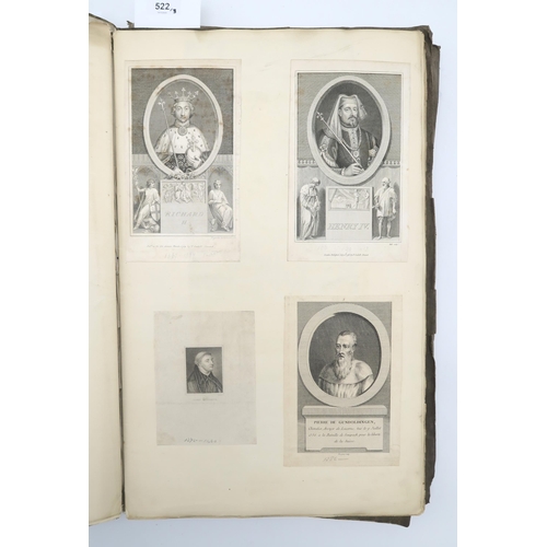 522 - Three large folios of engraved portraits, arranged chronologically - 1066-1599, 1600-1719 and 1720-1... 