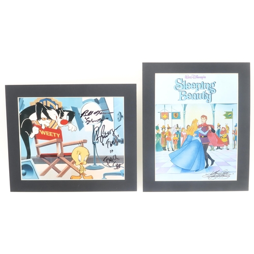 564 - AUTOGRAPHSA collection of colour prints autographed by stars associated with Disney and Hanna-Barber... 