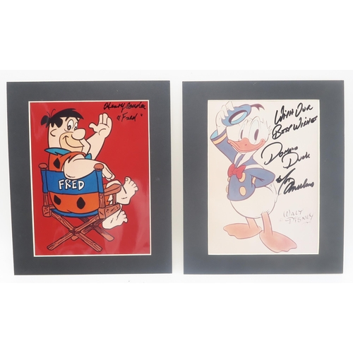 564 - AUTOGRAPHSA collection of colour prints autographed by stars associated with Disney and Hanna-Barber... 