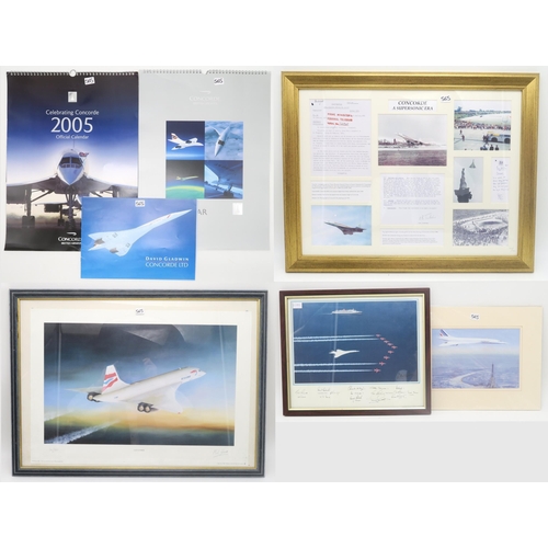 565 - Concorde: a thematic collection, comprising a limited edition framed display titled 