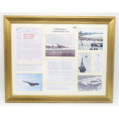 565 - Concorde: a thematic collection, comprising a limited edition framed display titled 