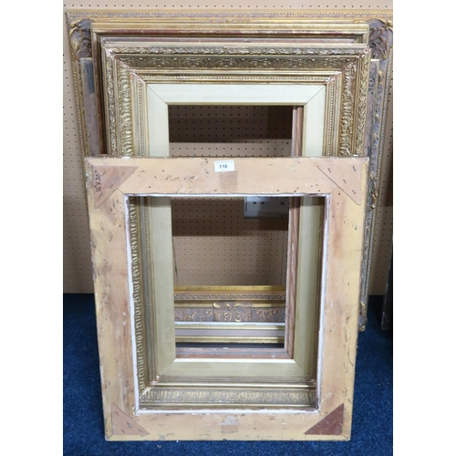 116 - A quantity of six picture frames,Consisting of some 20th Century and some more contemporary examples... 