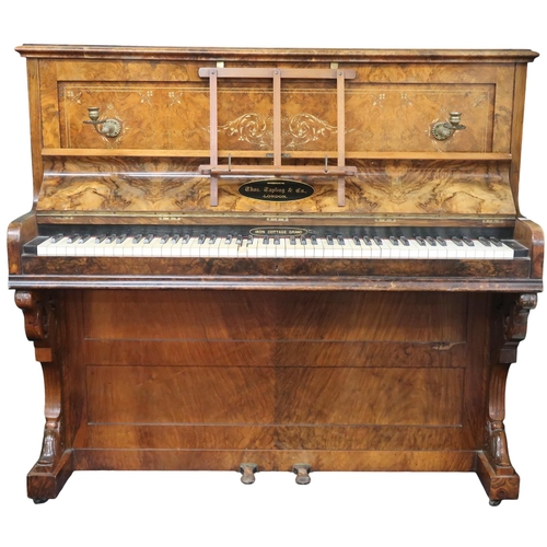 3 - A 19th century burr walnut veneered Thomas Tapling & Co, London 