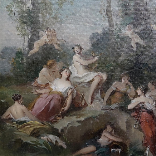 902 - ITALIAN SCHOOL APOLLO AND NYMPHS Oil on canvas, 29 x 29cm