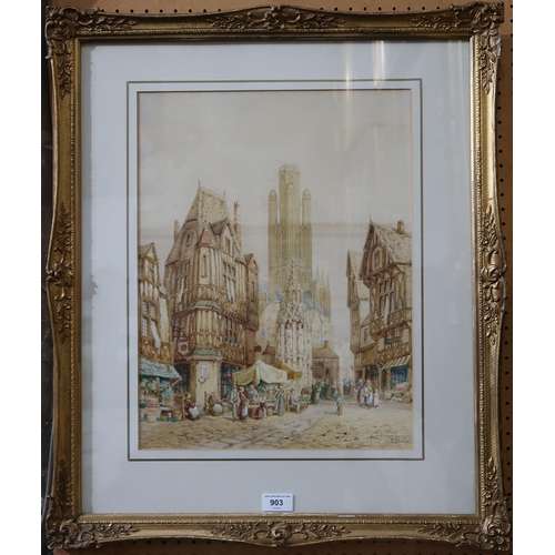 903 - HENRY THOMAS SHÄFER (BRITISH 1854-1915) PLACE DE LA CROIX DE ST PIERRE, ROUEN, NORMANDIE&n... 