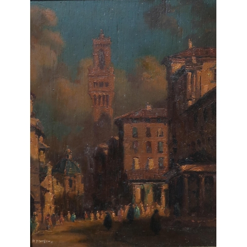 921 - RICHARD FORSYTH (SCOTTISH 1930-1997) POSSIBLY SIENA Oil on board, signed lower left, 24 x ... 