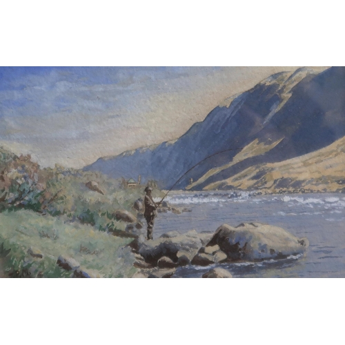 922 - PENELOPE MORTIMORE (SCOTTISH 20th CENTURY) ON THE VERY POOL OF RIVER AWE Watercolour, signed lower l... 