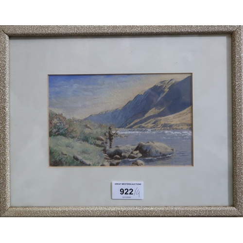 922 - PENELOPE MORTIMORE (SCOTTISH 20th CENTURY) ON THE VERY POOL OF RIVER AWE Watercolour, signed lower l... 