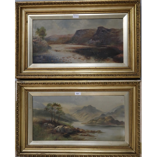 925 - J.HAMILTON (SCOTTISH SCHOOL) HIGHLAND SCENE Oil on canvas, signed lower left, 30 x 60cm&nb... 