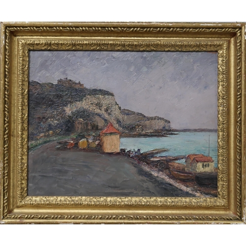 926 - PIETRO SANSALVADORE (ITALIAN 1892-1955) DOUER THE EAST CLIFF Oil on board, signed verso, 3... 