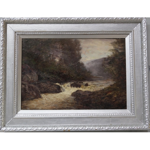 929 - ATTRIBUTED TO JAMES DOCHARTY (SCOTTISH 1829-2878) RIVERFALL Oil on canvas, signed lower ri... 