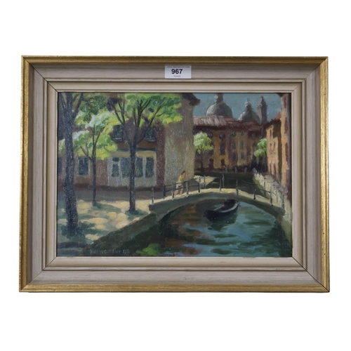 967 - JAMES ROBERT WALLACE ORR (SCOTTISH 1907-1992) VENETIAN CANAL Oil on board, signed lower left, dated ... 