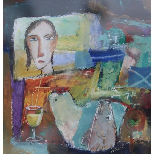 979 - JAMES FRASER (SCOTTISH CONTEMPORARY) RAISE A GLASS FOR MR BELLANY Acrylic on board, signed... 