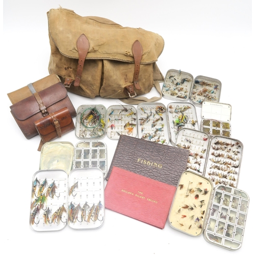 550 - A large quantity of vintage fishing tackle to include a large assortment of cased flies; a part-fill... 