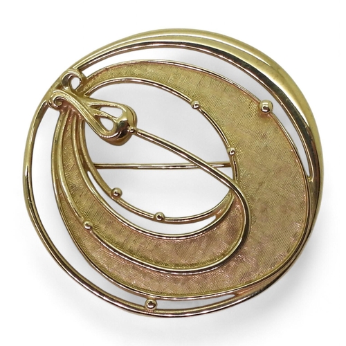 700 - A 9ct gold Ola Gorie brooch, diameter 3.5cm, weight 9.6gms