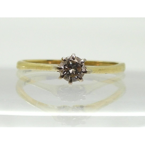 799 - An 18ct gold diamond solitaire ring, set with estimated approx 0.25cts, size P1/2, weight 1.9gmswith... 