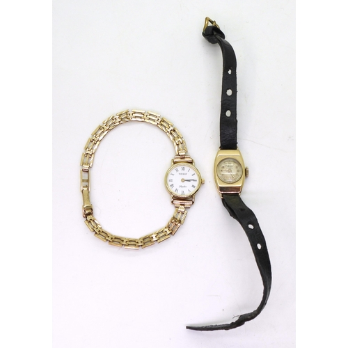 826A - A 9ct gold Tissot Saphir ladies watch, weight (including movement) 12.0gms, together with 9ct gold l... 