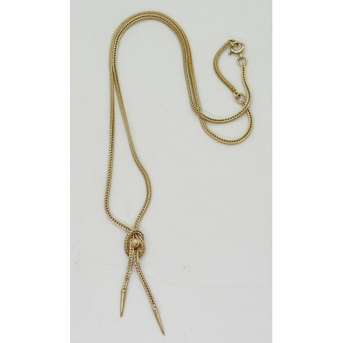 832C - A 9ct gold knot necklet, weight 6.3gms