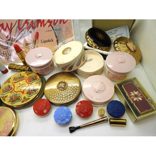 854 - A collection of Yardley cosmetics from the mid 20th Century to include, lipstick, powder, eyeshadows... 