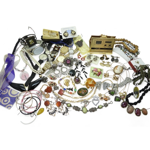 855 - A large collection of costume jewellery to include a German Christian Dior rose brooch, Miracle brac... 