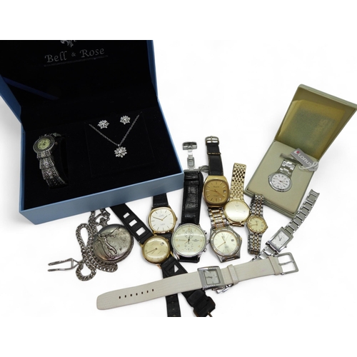 867 - A collection of fashion watches to include a boxed Lorus nurse's watch, Citizen Qurtz, Timex, Accuri... 