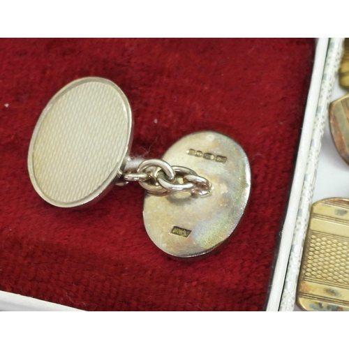 868 - A silver RAF sweetheart brooch, three pairs of silver cufflinks, and a collection of cufflinks and p... 