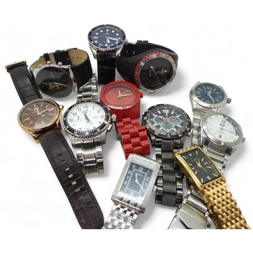 870 - A collection of gents fashion watches to include, Adidas, Skagen, Reebok, Accurist etc