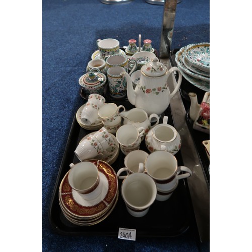 240A - Wedgwood India Rose coffee set and Elizabethan coffee cups and saucers