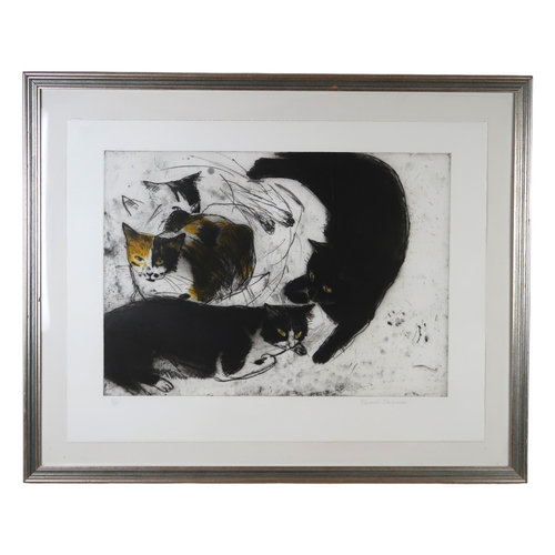 2949 - DAME ELIZABETH BLACKADDER OBE RA RSA RSW RGI DLitt (SCOTTISH 1931-2021)THREE CATS 1992Etching and aq... 