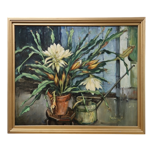 2969 - † ANDREW NAIRN (SCOTTISH 1903-1993)WHITE PHYLLOCACTUS 1945Oil on board, signed lower right, dated 19... 