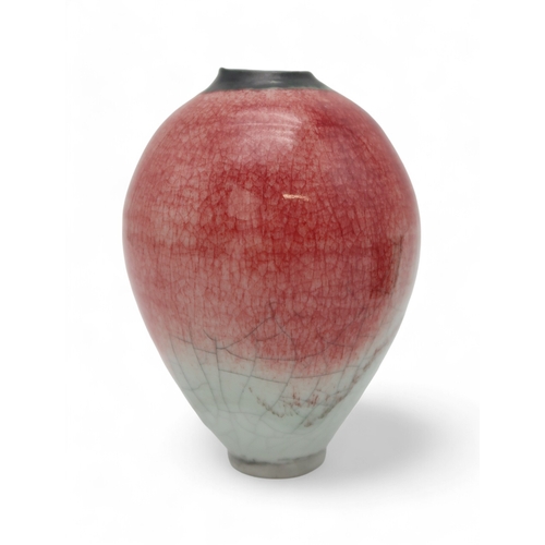 2219 - EDDIE CURTIS (b.1953)a porcelain vase from the 'Nagano Mountain' series, of tapering form, covered i... 