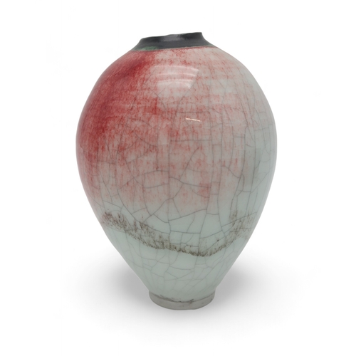 2219 - EDDIE CURTIS (b.1953)a porcelain vase from the 'Nagano Mountain' series, of tapering form, covered i... 