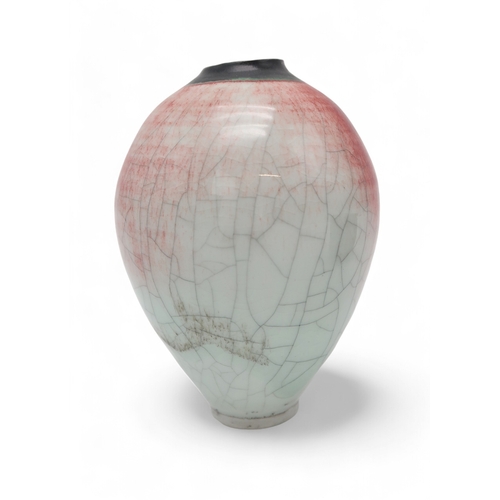 2219 - EDDIE CURTIS (b.1953)a porcelain vase from the 'Nagano Mountain' series, of tapering form, covered i... 