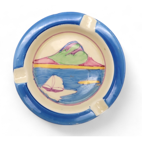 2224 - A CLARICE CLIFF FANTASQUE BIZARRE GIBRALTAR ASHTRAY12cm diameter