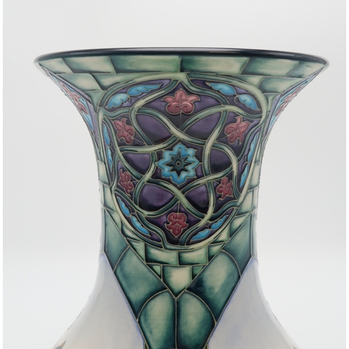 2228 - BEVERLEY WILKES FOR MOORCROFT HALAKA PATTERN VASElimited edition no 57/100, signed to base, 33cm hig... 