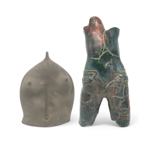 2229 - DAVE COHEN (AMERICAN / SCOTTISH 1932 - 2018)A ceramic raku torso, unsigned, 48.5cm, together with a ... 