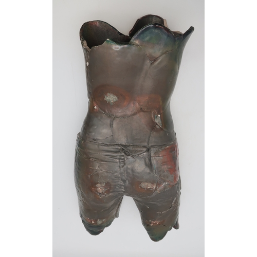 2229 - DAVE COHEN (AMERICAN / SCOTTISH 1932 - 2018)A ceramic raku torso, unsigned, 48.5cm, together with a ... 