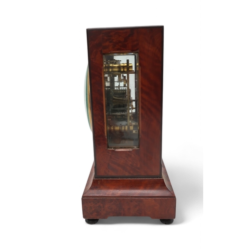 2233 - A T.S. CUTHBERT EIGHT DAY CHRONOMETER MANTEL CLOCKthe burr wood case with single fusee movement, the... 